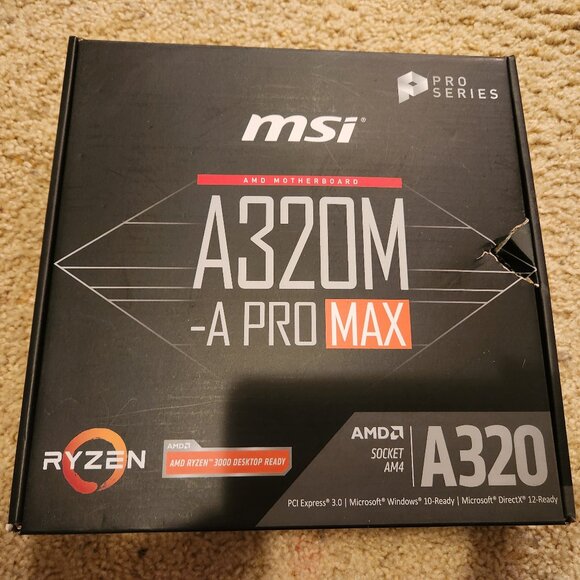 MSI A320M-A Pro Max DDR4 AMD AM4 Motherboard & Athlon X4 CPU & Corsair 16GB RAM